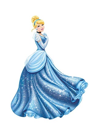 Disney Cinderella Wall Sticker Blue/Yellow/White 101.6x45.7centimeter - v1559457281/N26348345A_1
