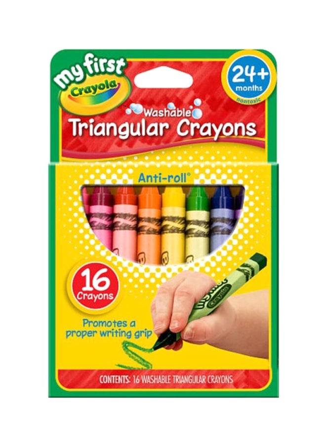 كرايولا طقم ألوان تلوين مثلثة من 16 قطعة أصفر / أزرق / وردي