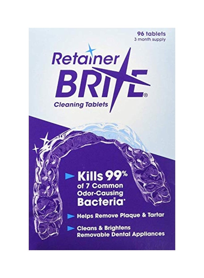 ريتينر برايت مجموعة أقراص تنظيف طقم الأسنان مكونة من 96 قطعة أبيض - Image 1