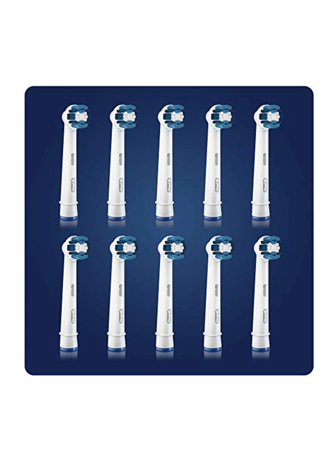 Oral-B - 10-Piece Replacement Rechargeable Toothbrush Head White/Blue - Image 1