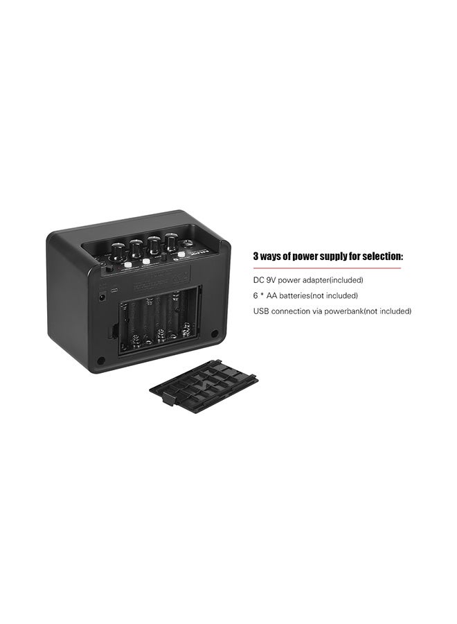 Mighty Lite BT Mini Desktop Electric Guitar 3W Amp 3 Channels Built in Delay Reverb Effects 9 Drum Patterns Metronome Tape Tempo