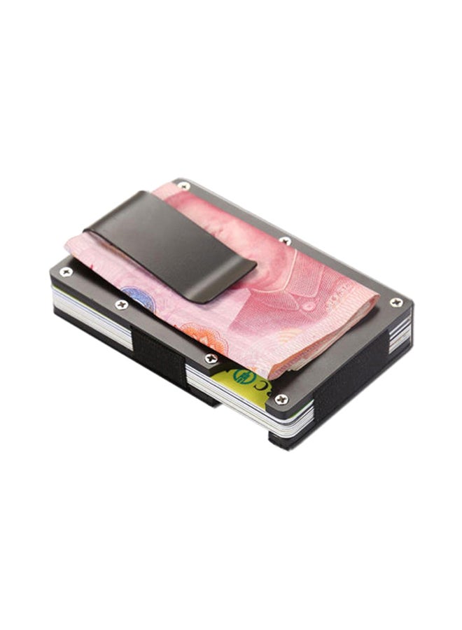 Bluelans - RFID Blocking Stainless Steel Money Clip Credit Card Holder 87mmx55mmx7mmcm Black - Image 1