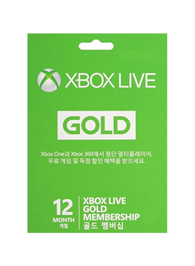 Microsoft 12-Month Gold Gift Card Membership For Xbox Live - Image 1