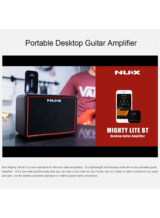 Mighty Lite BT Mini Desktop Electric Guitar 3W Amp 3 Channels Built in Delay Reverb Effects 9 Drum Patterns Metronome Tape Tempo