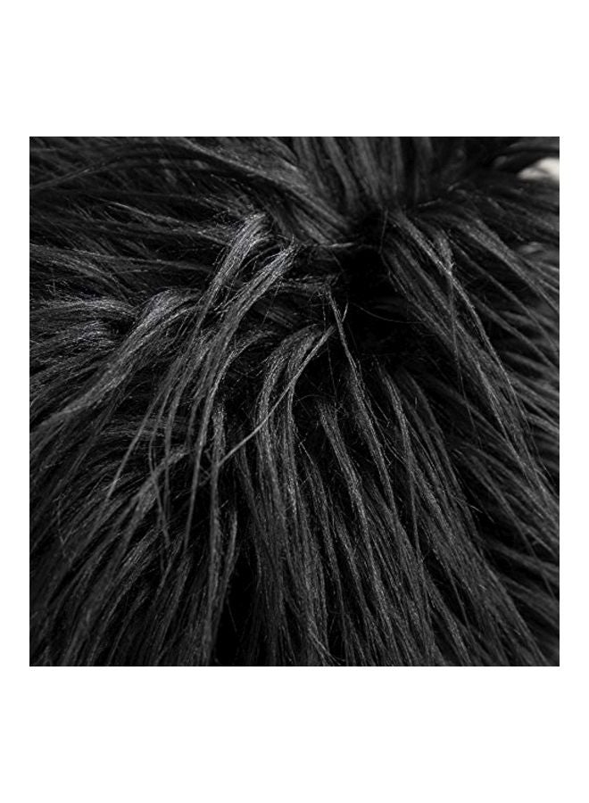 MIULEE - Faux Fur Cushion Cover Black 20x12x1inch - Image 1