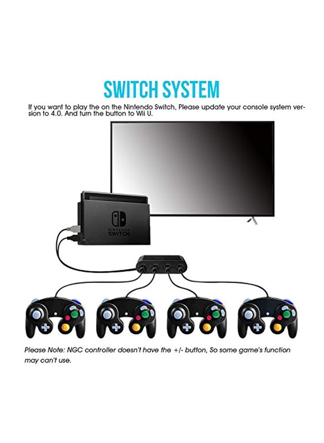 Oussirro - Gamecube Controller Adapter For Nintendo Switch Black - Image 1