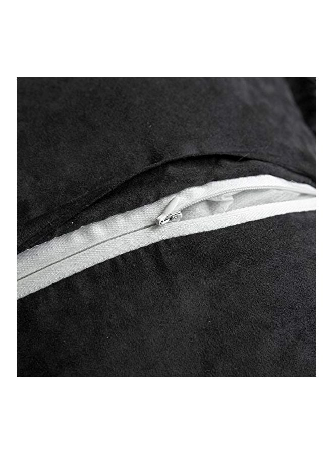 MIULEE - Faux Fur Cushion Cover Black 20x12x1inch - Image 1