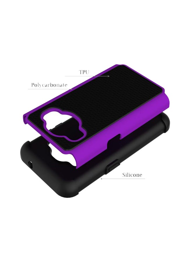 Generic - Rubber Hybrid Hard Case Cover For Samsung Galaxy J1(2016) Black/Purple - Image 1
