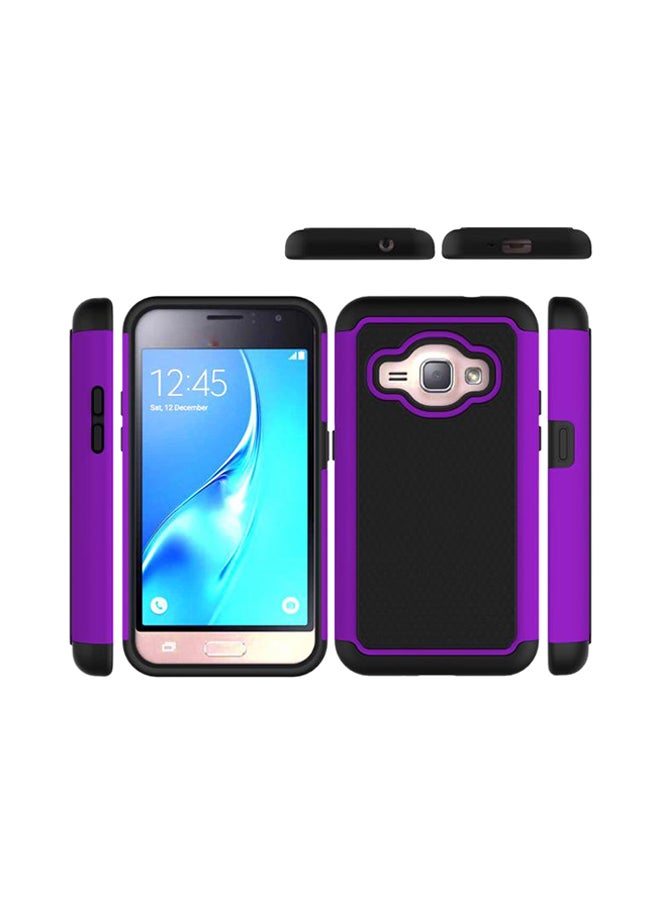 Generic - Rubber Hybrid Hard Case Cover For Samsung Galaxy J1(2016) Black/Purple - Image 1