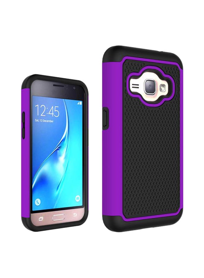 Generic - Rubber Hybrid Hard Case Cover For Samsung Galaxy J1(2016) Black/Purple - Image 1