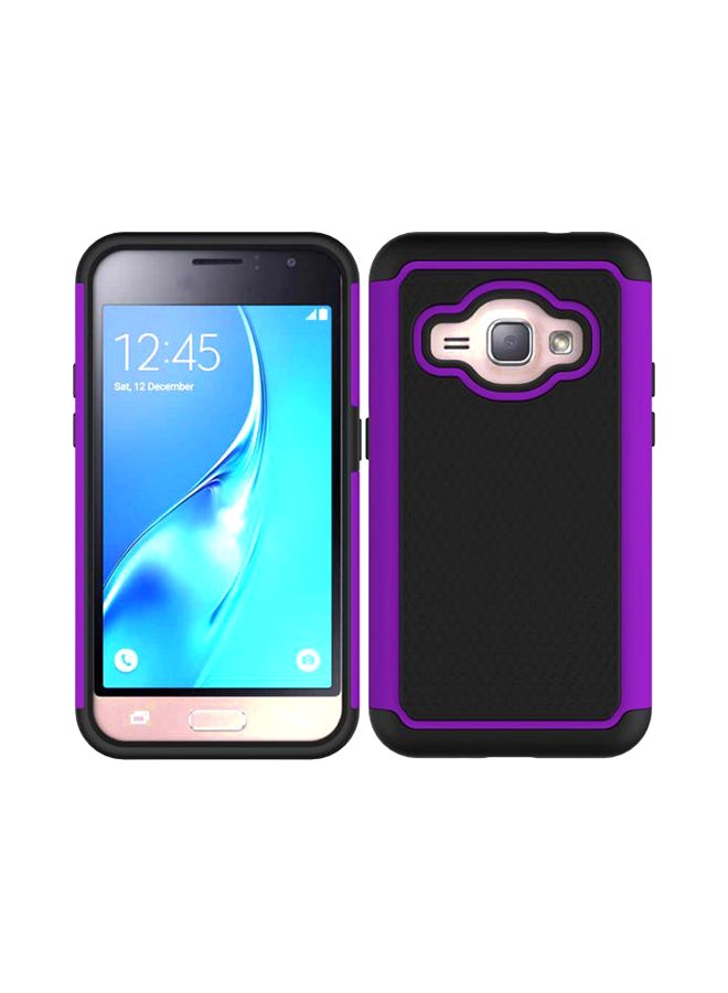 Generic - Rubber Hybrid Hard Case Cover For Samsung Galaxy J1(2016) Black/Purple - Image 1
