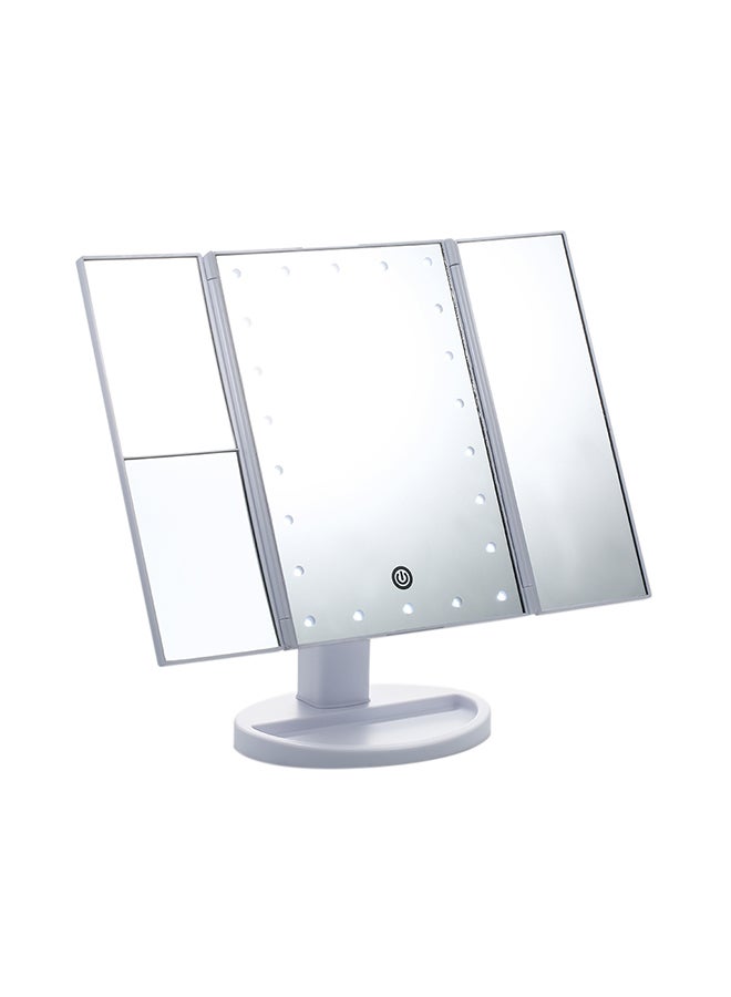 Generic - Tri-Folded Vanity Table Makeup Mirror With 21 LED Lights White - Image 1