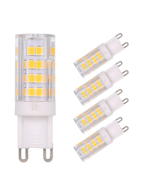 5-Piece AC 220-240V 5W LED 45W Halogen Bulb Set Multicolour 0.079kg