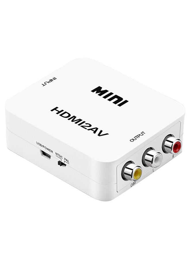 XbotMax 1080P HDMI 2AV Video Converter Box White - Image 1