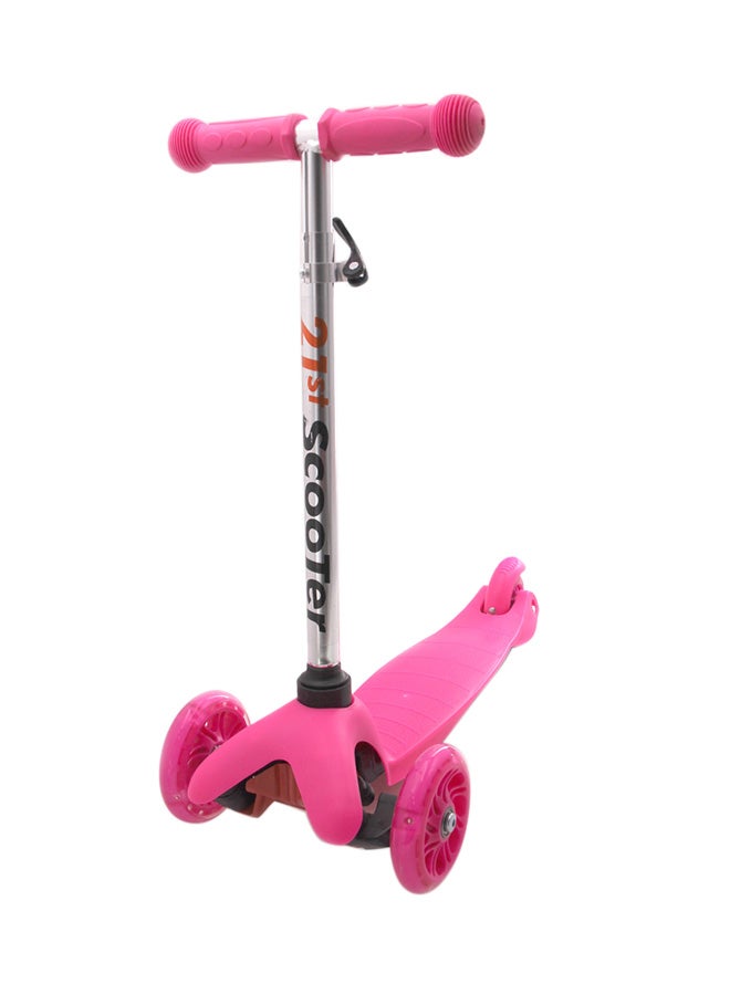 3- Wheel Kick Scooter Pink For Kids With Comfortable Non - Slip Handle Pink  - Image 1