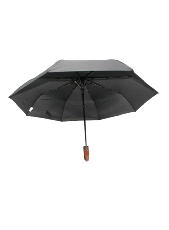 Hello 3 Fold Autoamtic Open Umbrella With Crook Handle Black - Image 1
