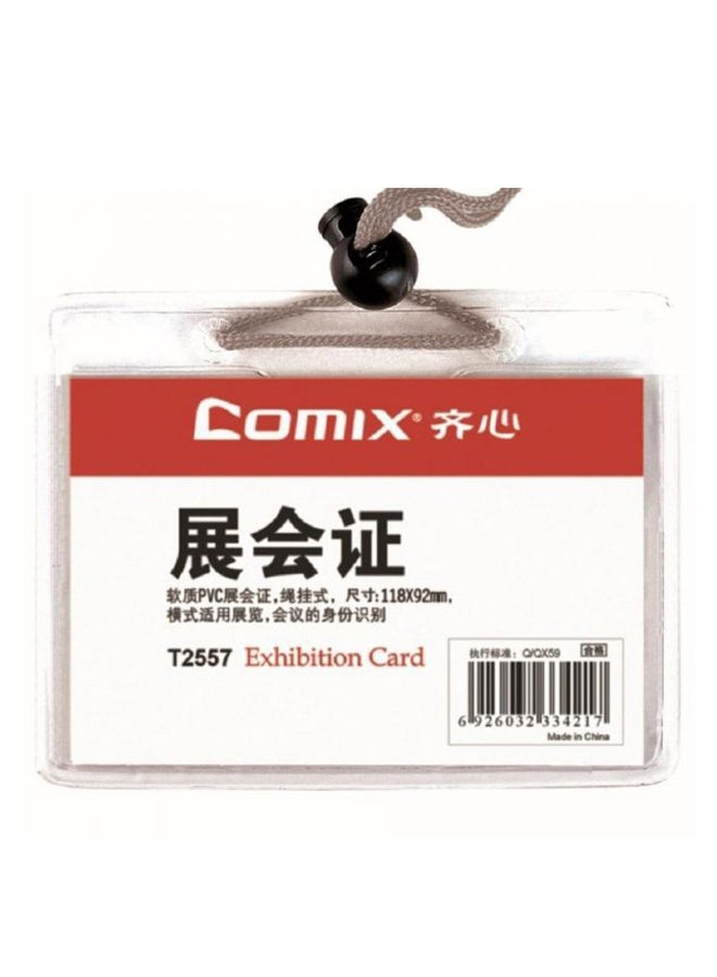 COMIX 25-Piece Pvc Plastic Exhibition Card Holder Set Transparent