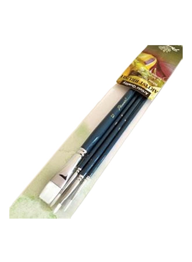 Phoenix 4-Piece Artist Brush Set For Acrylic And Oiled Painting Green 
