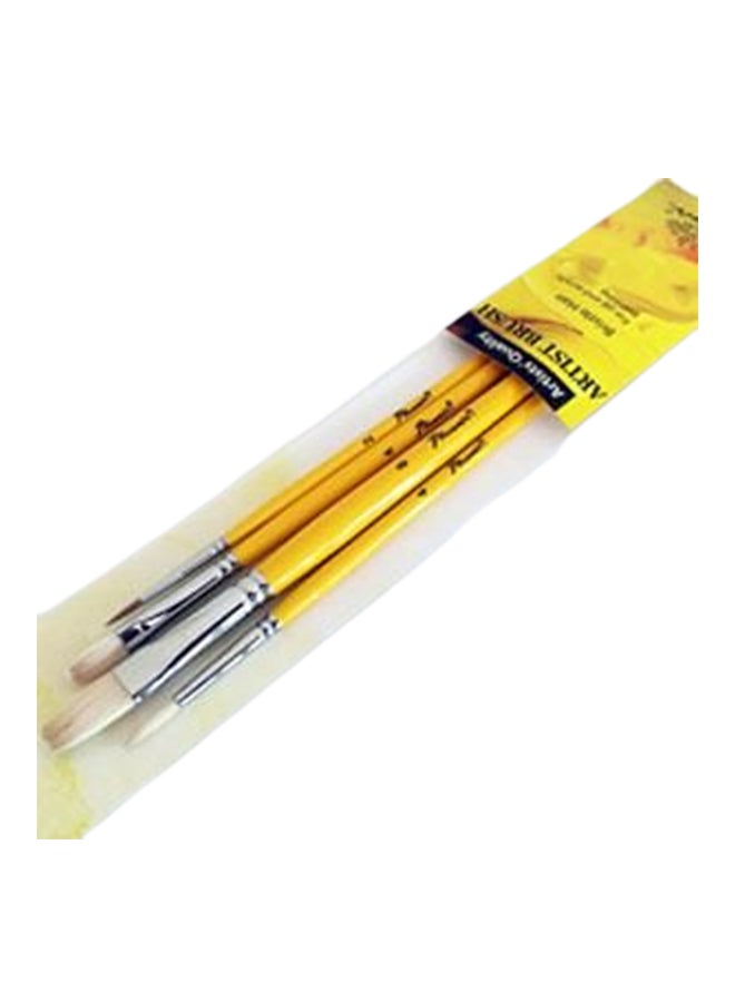 Phoenix Pack of 4 Artist Brush Oiled Painting Set Yellow