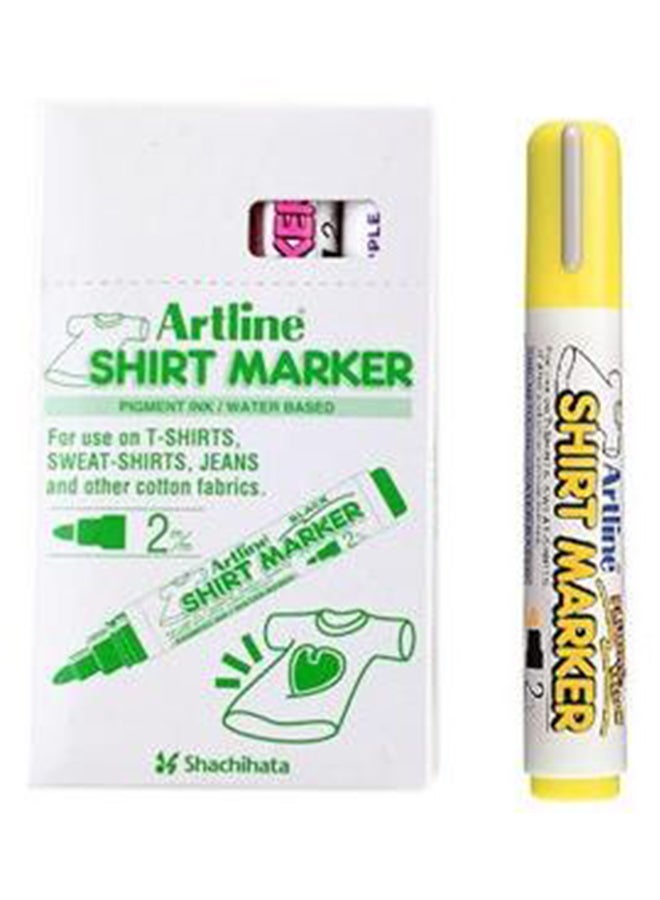 Artline 4-Piece Shirt Marker Set Fluo Yellow