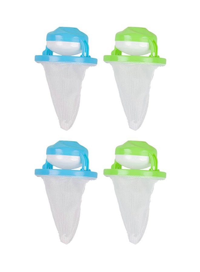 4-Piece Reusable Washing Machine Filter Pouch Set Green/Blue