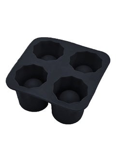4 Cup Ice Cube Shot Shape Rubber Shooters Glass Black