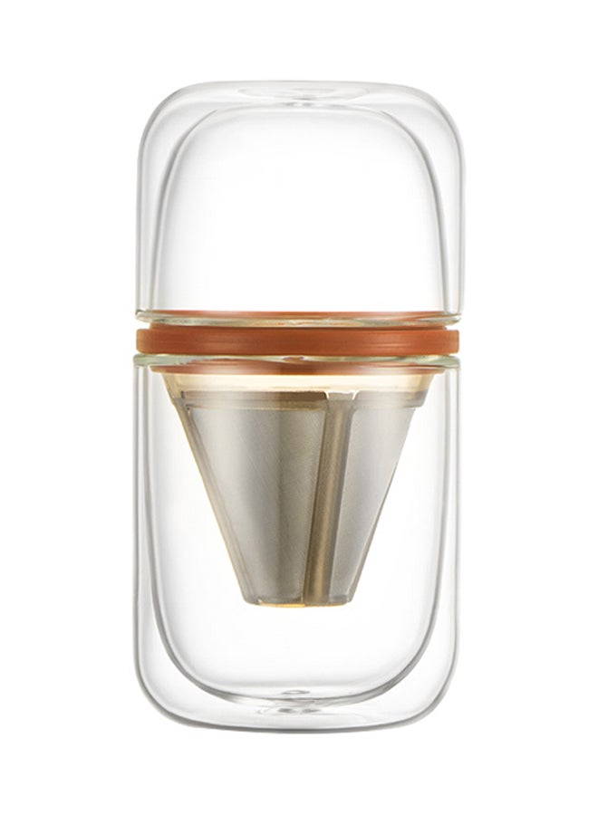 Glass Coffee Bottle Over Tea Maker Orange/Clear 410grams