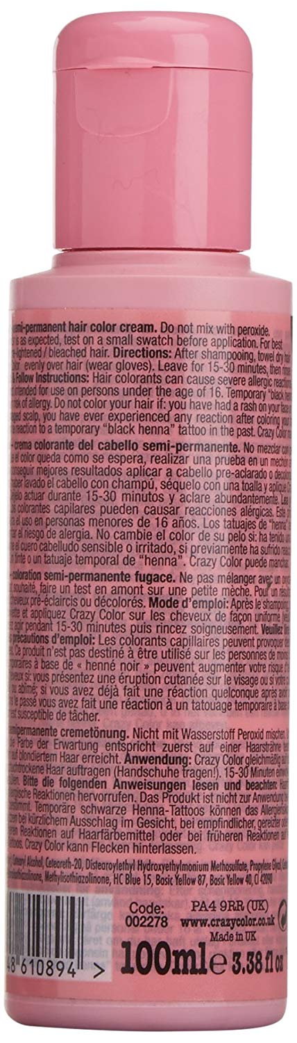 Crazy Color Semi-Permanent Hair Color Creme No. 67 Blue Jade 100ml  - Image 2