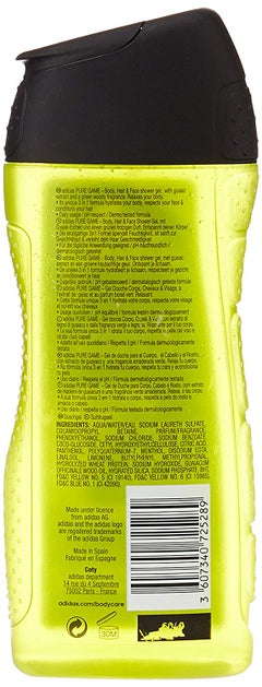 Adidas Pure Game Relaxing Body, Hair And Face Shower Gel Guaiac Wood 250ml  - Image 2