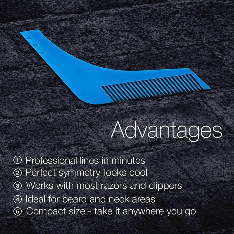 هاوس أوف كويرك مشط بيرد شيبر لتصفيف اللحية وتحديد شكلها أزرق 0.39370078700x4.72440944400x5.11811023100بوصة - Image 3