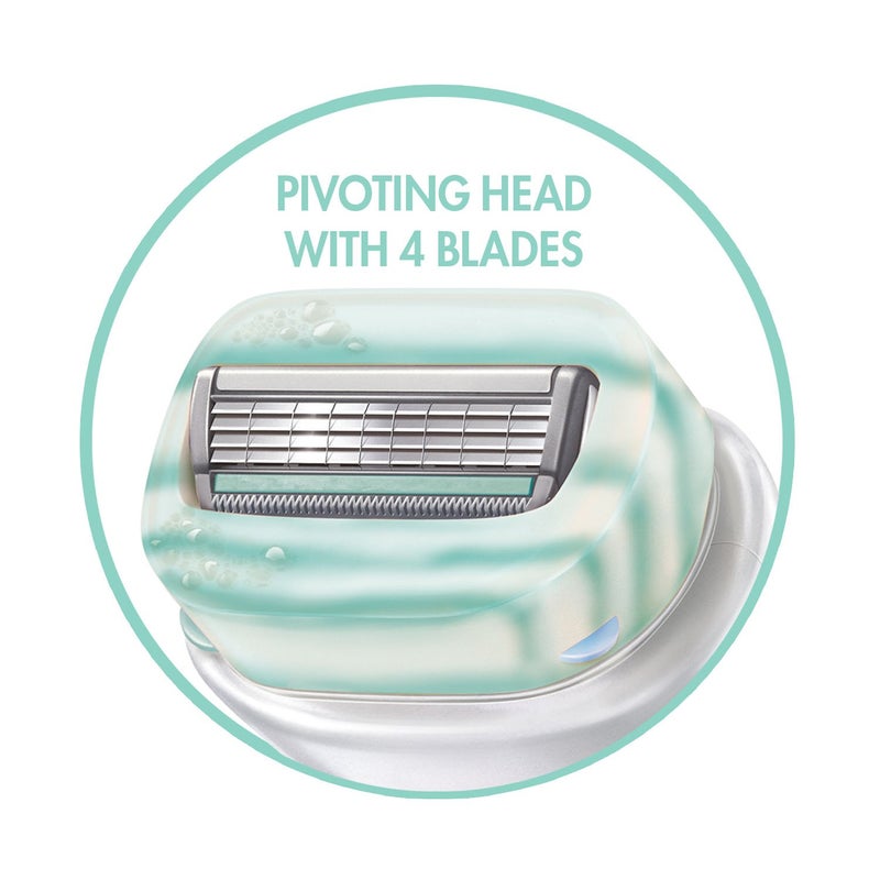 schick 3-Piece Intuition Sensitive Care With Natural Aloe Moisturizing Razor Blade Refills Multicolour 3.8x1.8x4.3inch  - Image 3