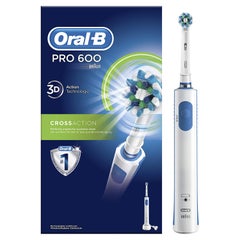 Pro 600 Cross Action Electric Rechargeable Toothbrush White/Blue 1x1x1cm
