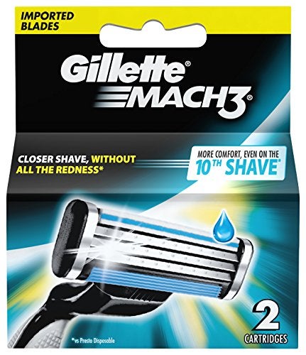 Gillette 2-Piece Mach 3 Manual Shaving Razor Blades Multicolour 