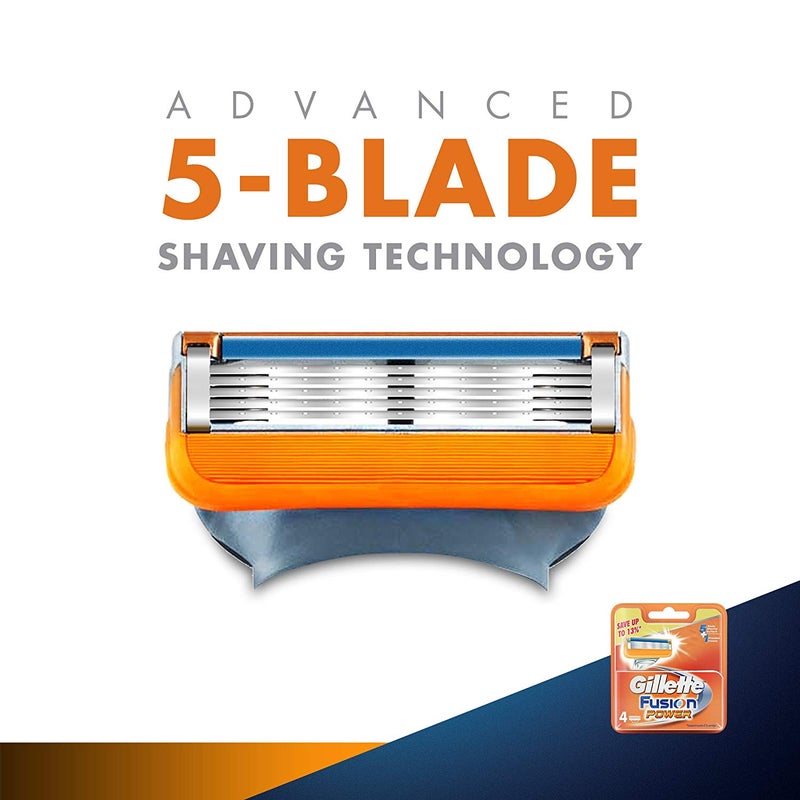 Gillette 4-Piece Fusion Manual Shaving Razor Blades Multicolour 40.8grams  - Image 3