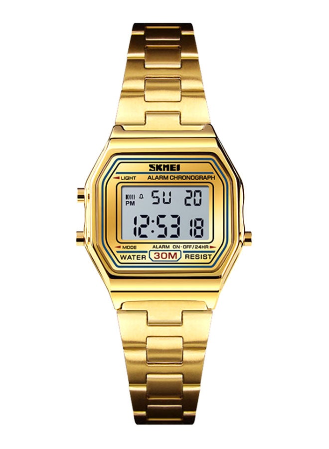 SKMEI Women's Waterproof Metal Digital Wrist Watch 1416 - 27 mm - Gold 