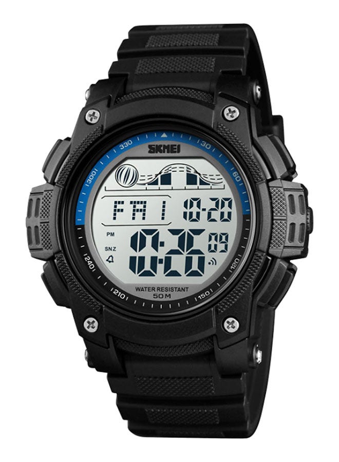 سكمي ساعة يد رياضية رقمية مقاومة للماء بسوار من الراتينج للأماكن الخارجية مقاس 1372 - 52 مم - لون أسود men - Image 2