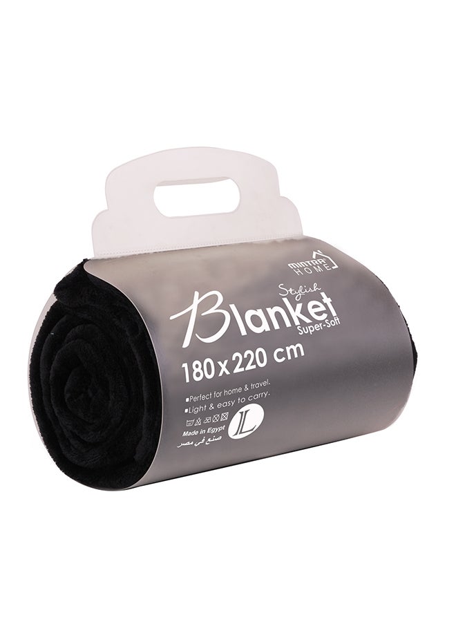 Mintra - Blanket 220x180cm -Black /Compressed Packaging Black 220x180cm - Image 1