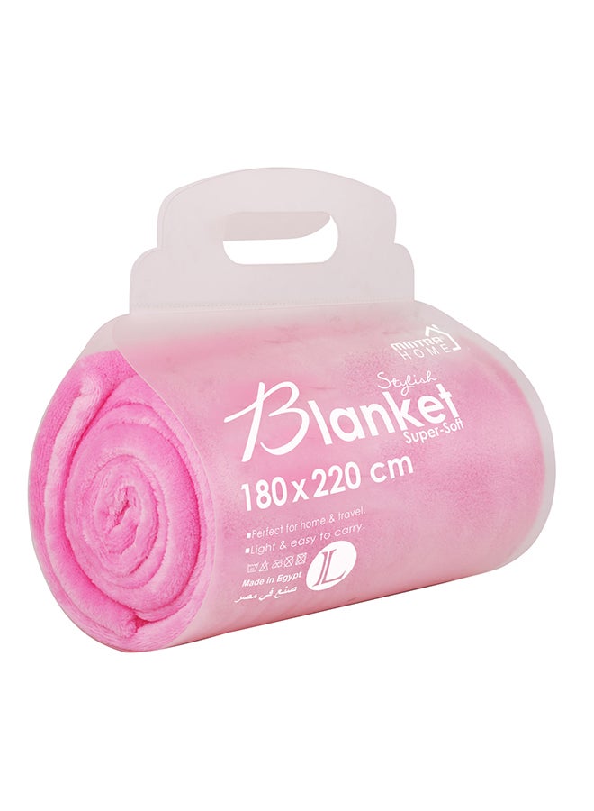 Mintra - Microfiber Blanket Pink 220X180cm - Image 1