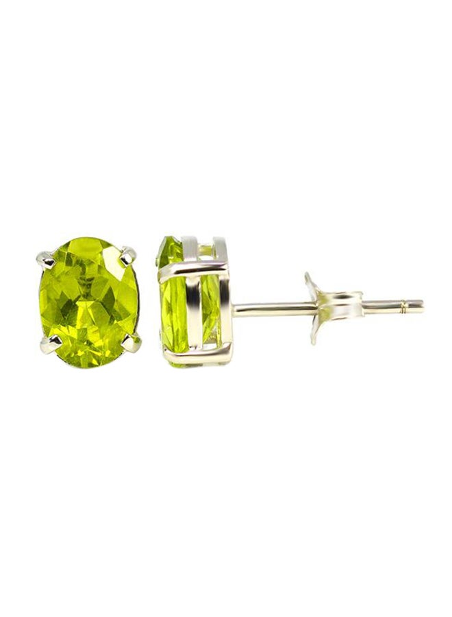 Capri Gold 18Karat Gold Oval Peridot Earrings 