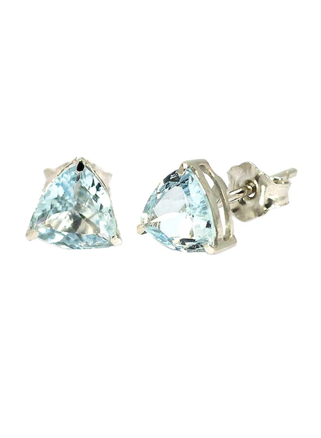 Capri Gold 18Karat Gold Tri-Edge Aquamarine Earrings 