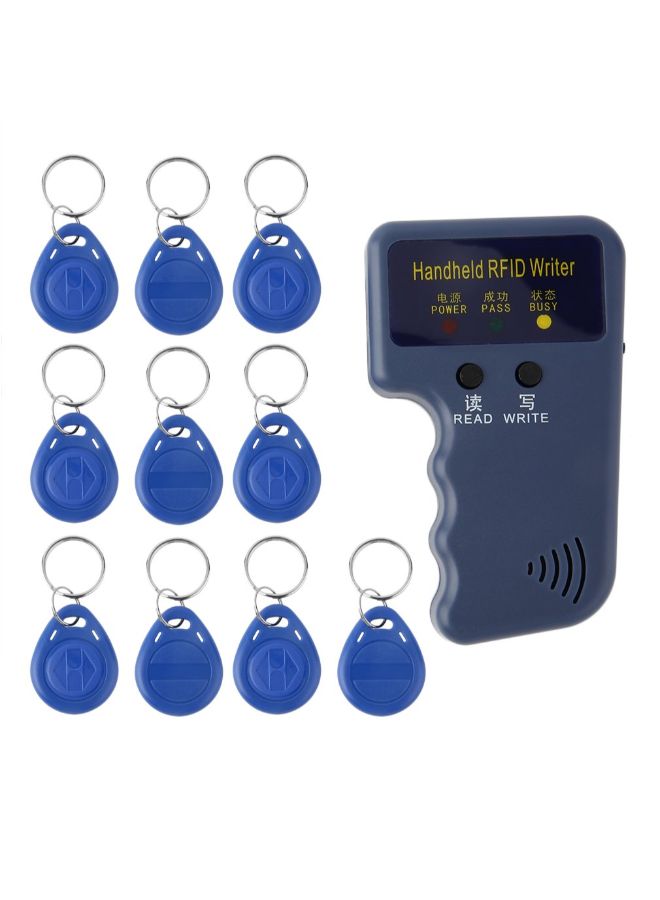 Handheld 125KHz RFID Copier/Writer/Readers/Duplicator With 10PCS ID Tags Blue 