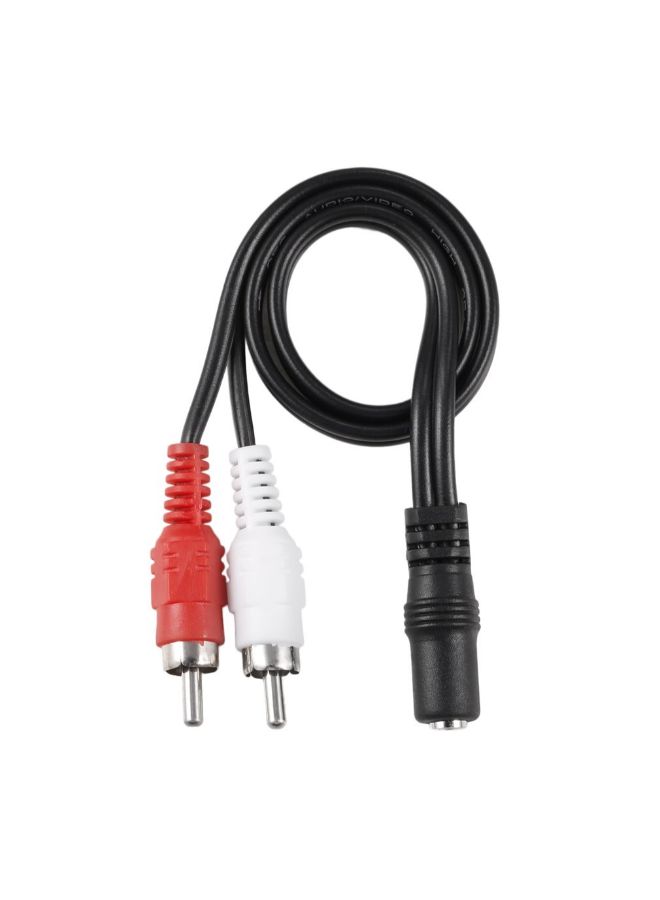 3.5mm Stereo Female Jack To 2 RCA Male Y Audio Cable Black - Image 2
