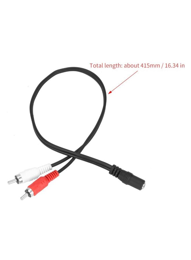 3.5mm Stereo Female Jack To 2 RCA Male Y Audio Cable Black - Image 3