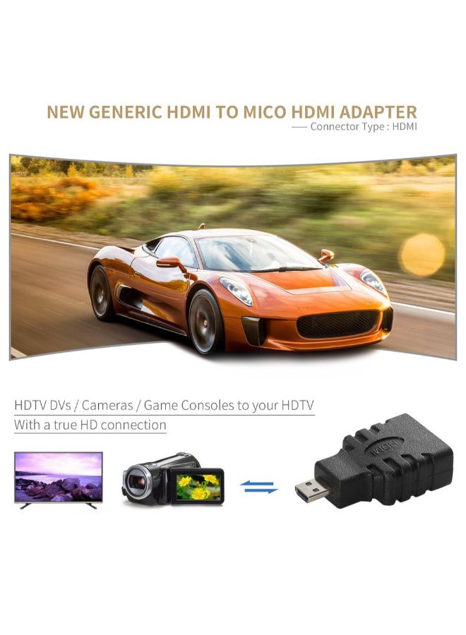 HDMI Female To Micro HDMI Male Converter Black  - Image 5