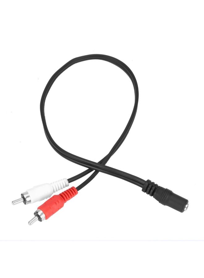 3.5mm Stereo Female Jack To 2 RCA Male Y Audio Cable Black - Image 5