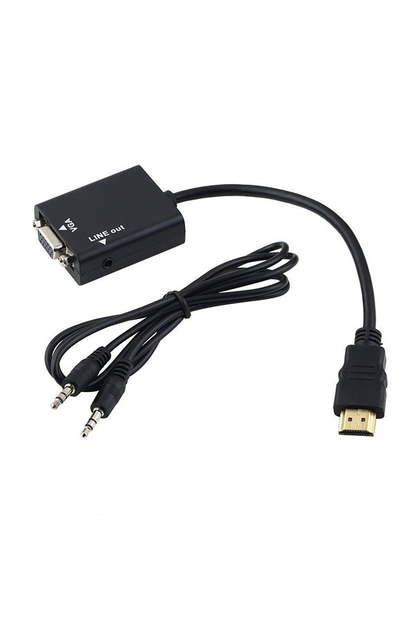 HDMI Male To VGA Cable Converter Black - Image 1