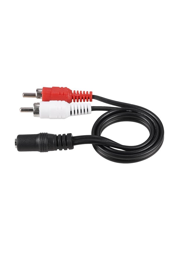 3.5mm Stereo Female Jack To 2 RCA Male Y Audio Cable Black - Image 1