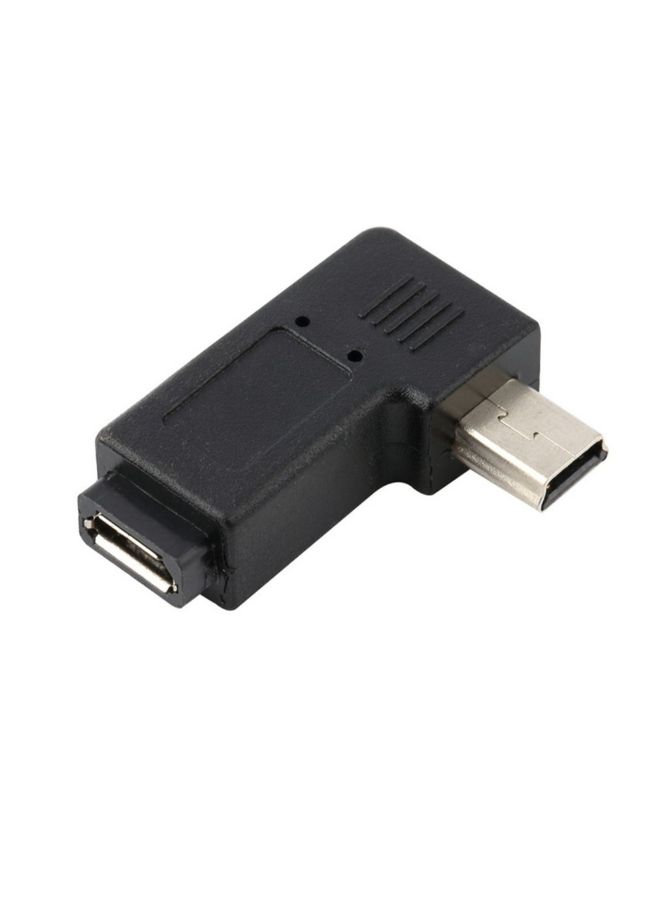 محول بزاوية 90 درجة من منفذ ذكر بعدد 5 سنون إلى منفذ أنثى USB Micro بعدد 5 سنون أسود - Image 5