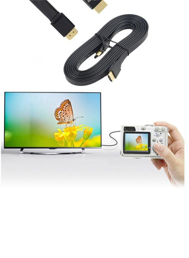 Premium Flat Noodle HDMI Cable Black - Image 2