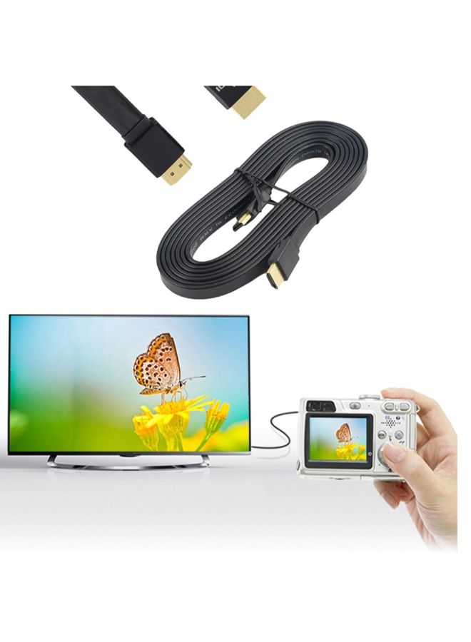 Premium Flat Noodle HDMI Cable Black - Image 4